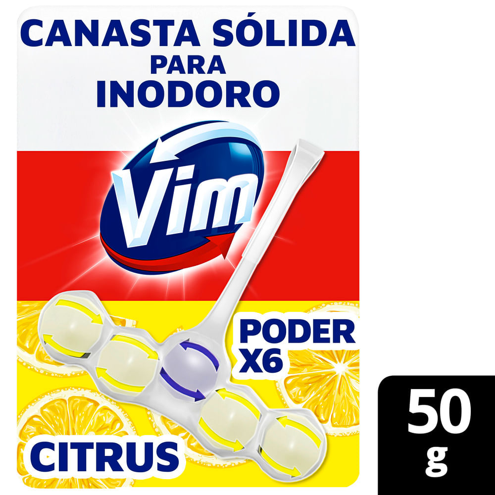 Canasta Para BaÃ±o Vim Citrus Poder X6 50 Gr.