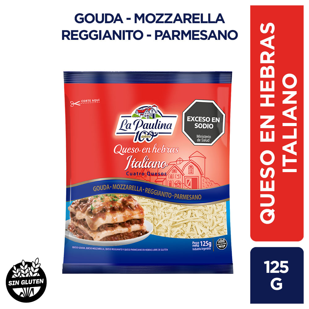 Queso en Hebras Italiano La Paulina 125 Gr.