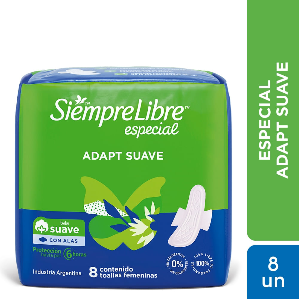 Toallas Femeninas Especial Suave C/Alas X 8 Ud.