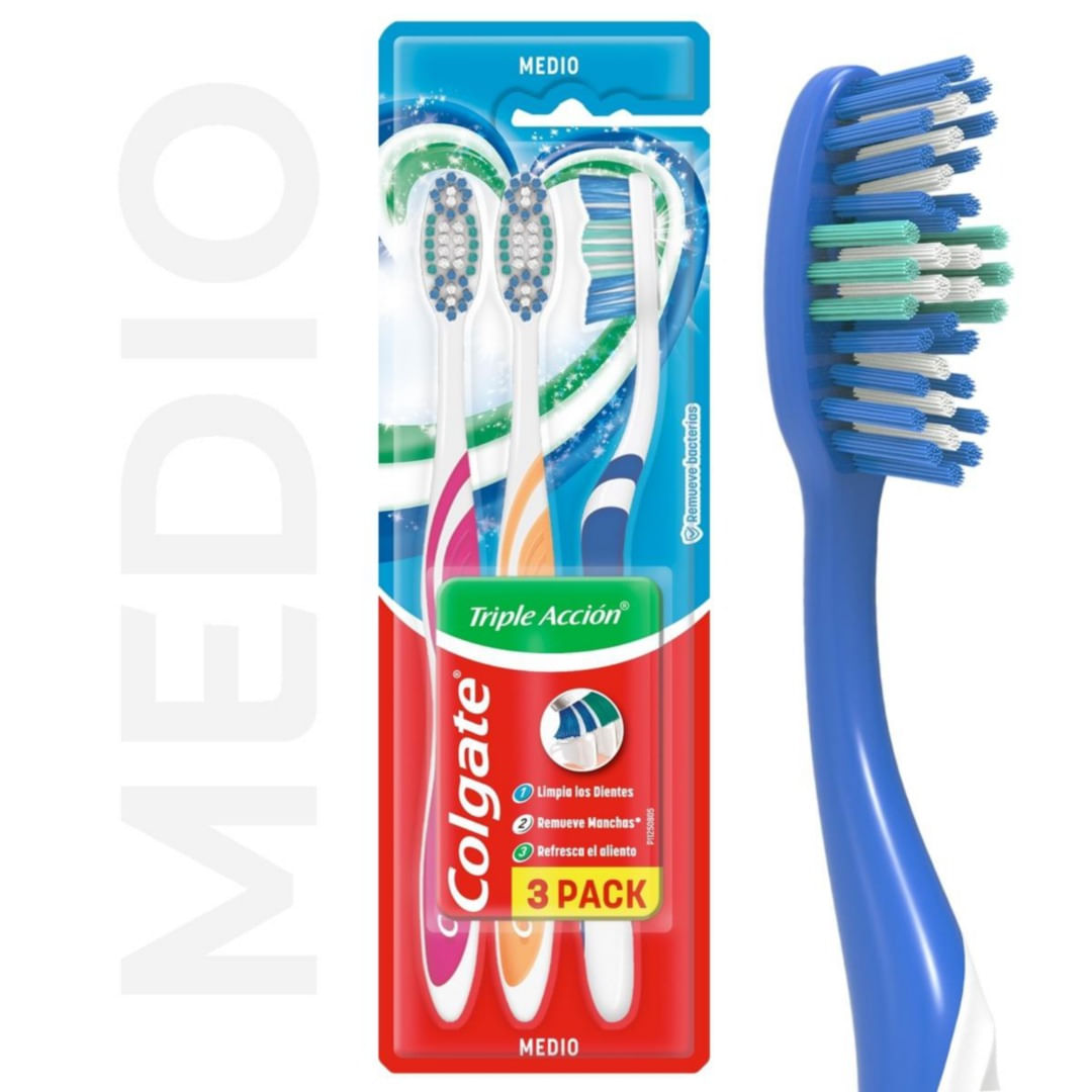 Cepillo De Dientes Colgate Triple Accion 3 Ud.