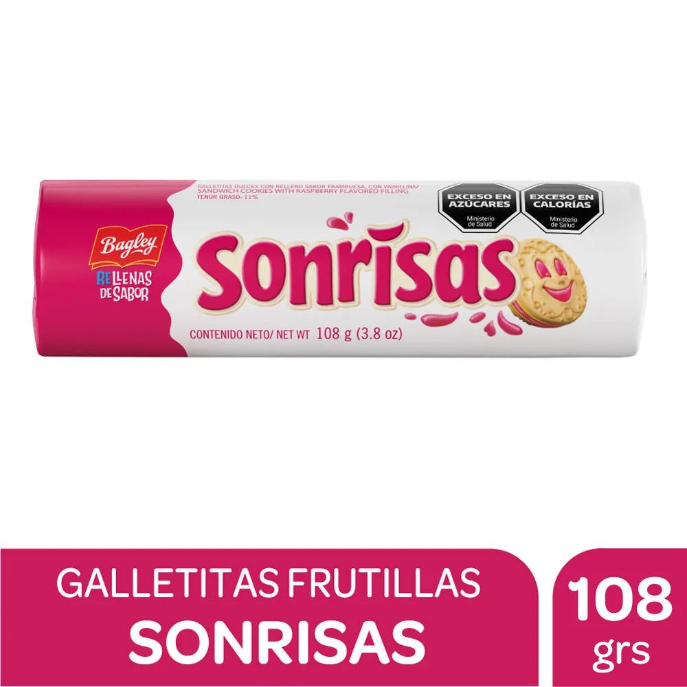 Galletitas Sonrisas Frambuesa 108 Gr.