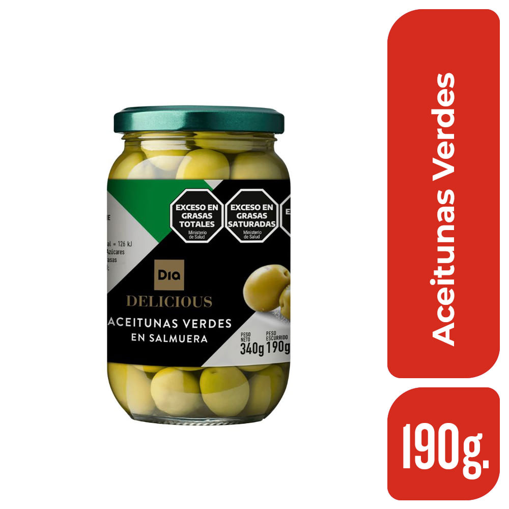 Aceitunas Verdes Frasco Delicious 190 Gr.