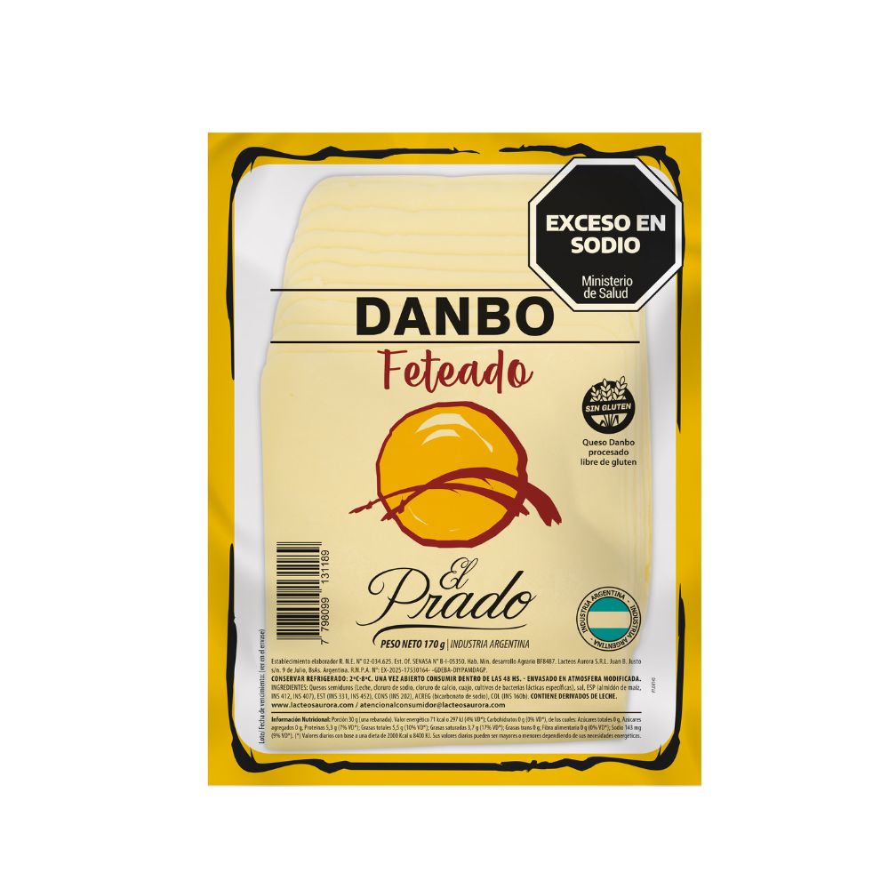 Queso Danbo Procesado Feteado Del Prado 170 Gr.