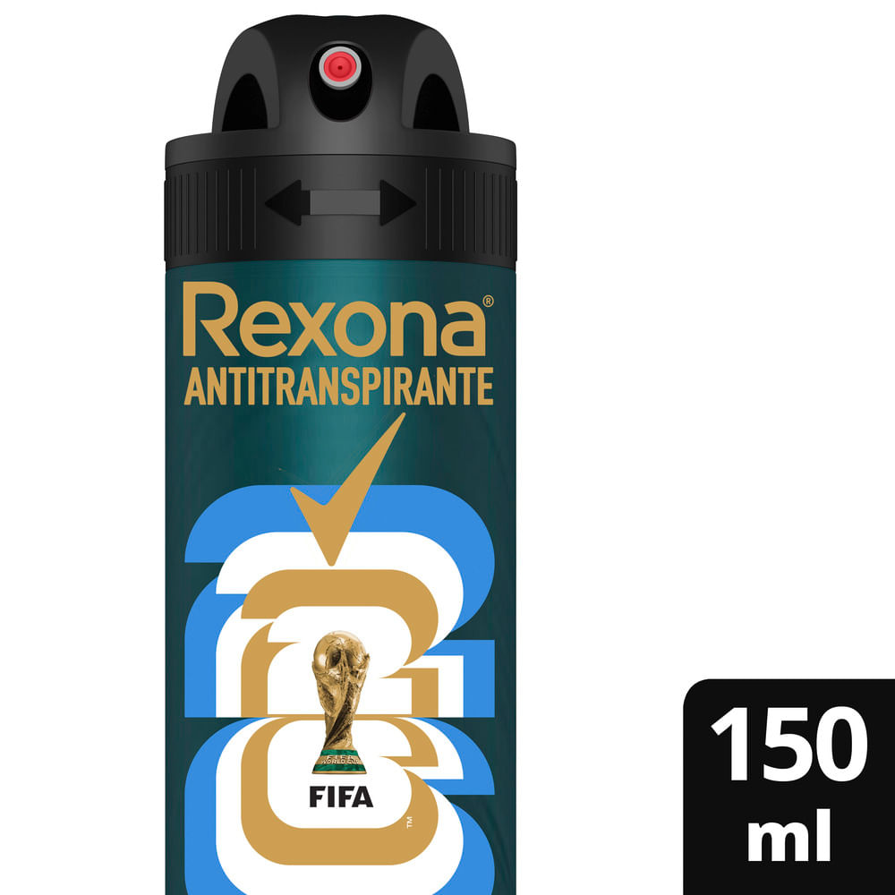Antitranspirante Rexona Men Copa del Mundo de la FIFA 2026â„¢ en Aerosol 150 Ml.
