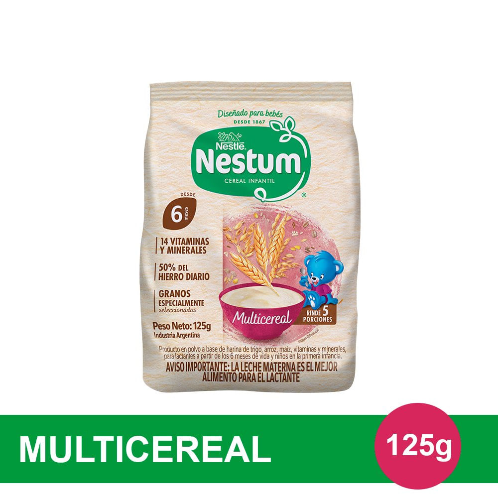 Alimento Infantil Multicereal Nestum 125 Gr.