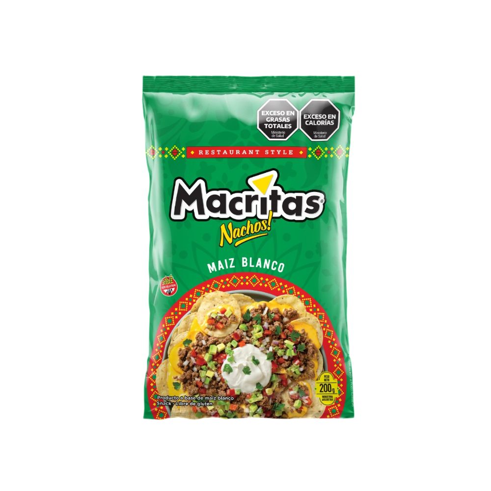 Nachos Maiz Blanco Macritas 200 Gr.
