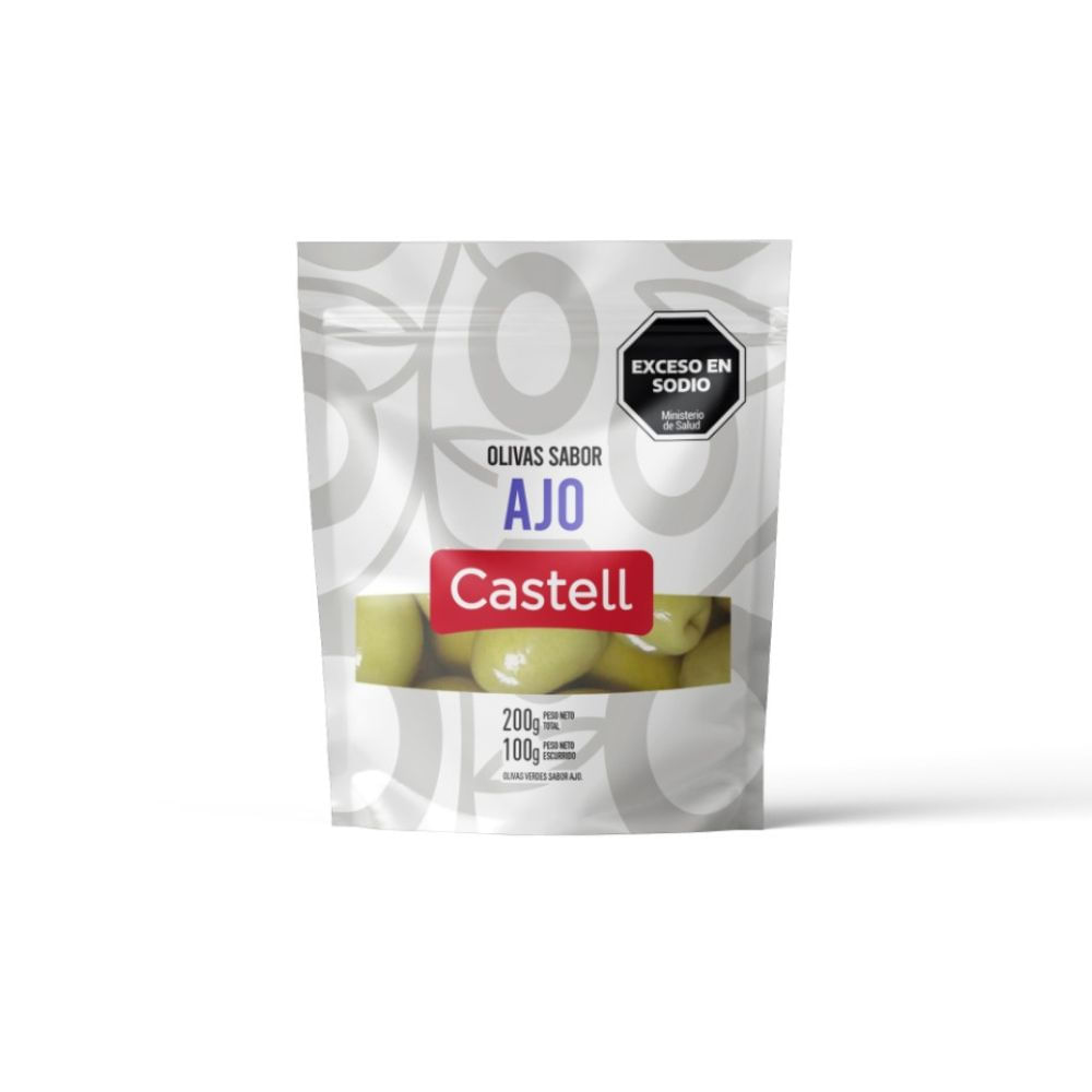 Aceitunas Verdes Ajo Castell 100 Gr.