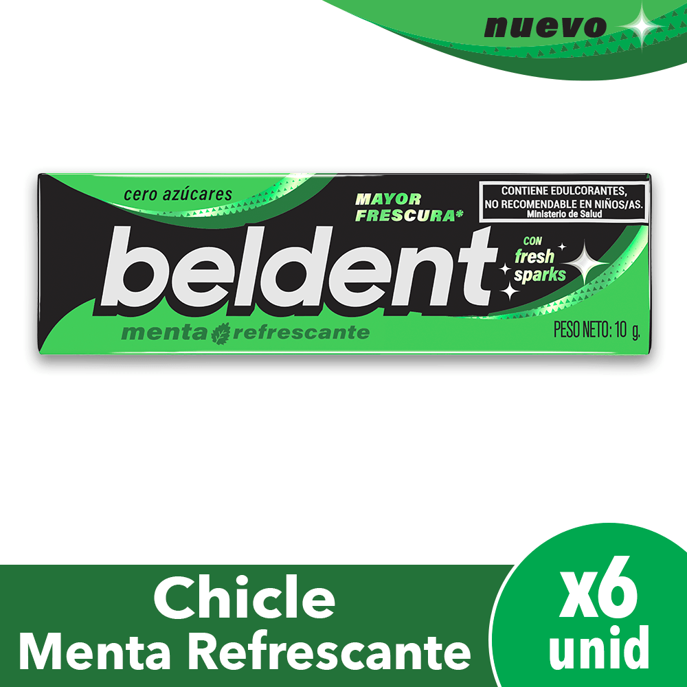 Chicles Beldent Menta Refrescante 6 Ud.