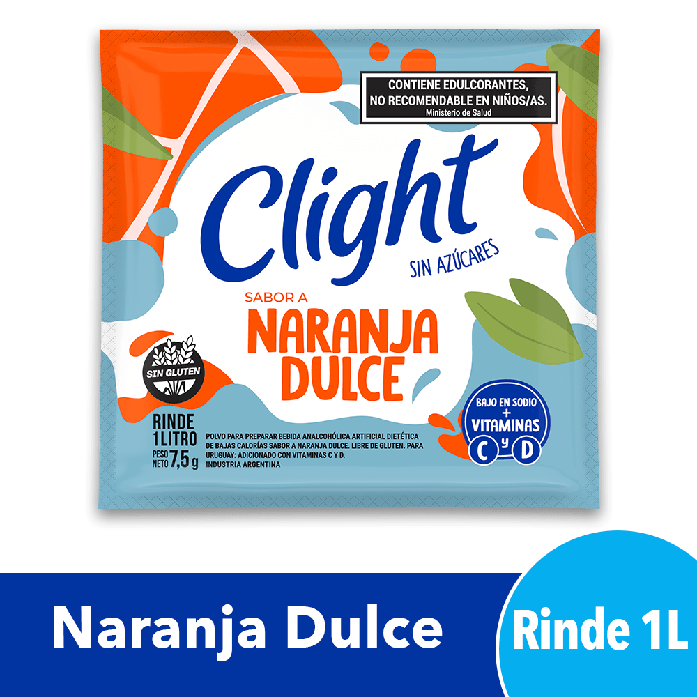 Jugo En Polvo Clight Naranja Dulce 7,5 Gr.