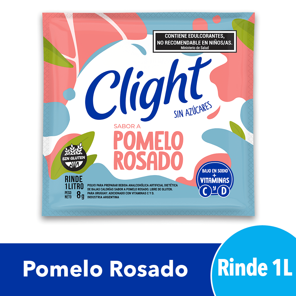 Jugo En Polvo Clight Pomelo Rosado 8 Gr.