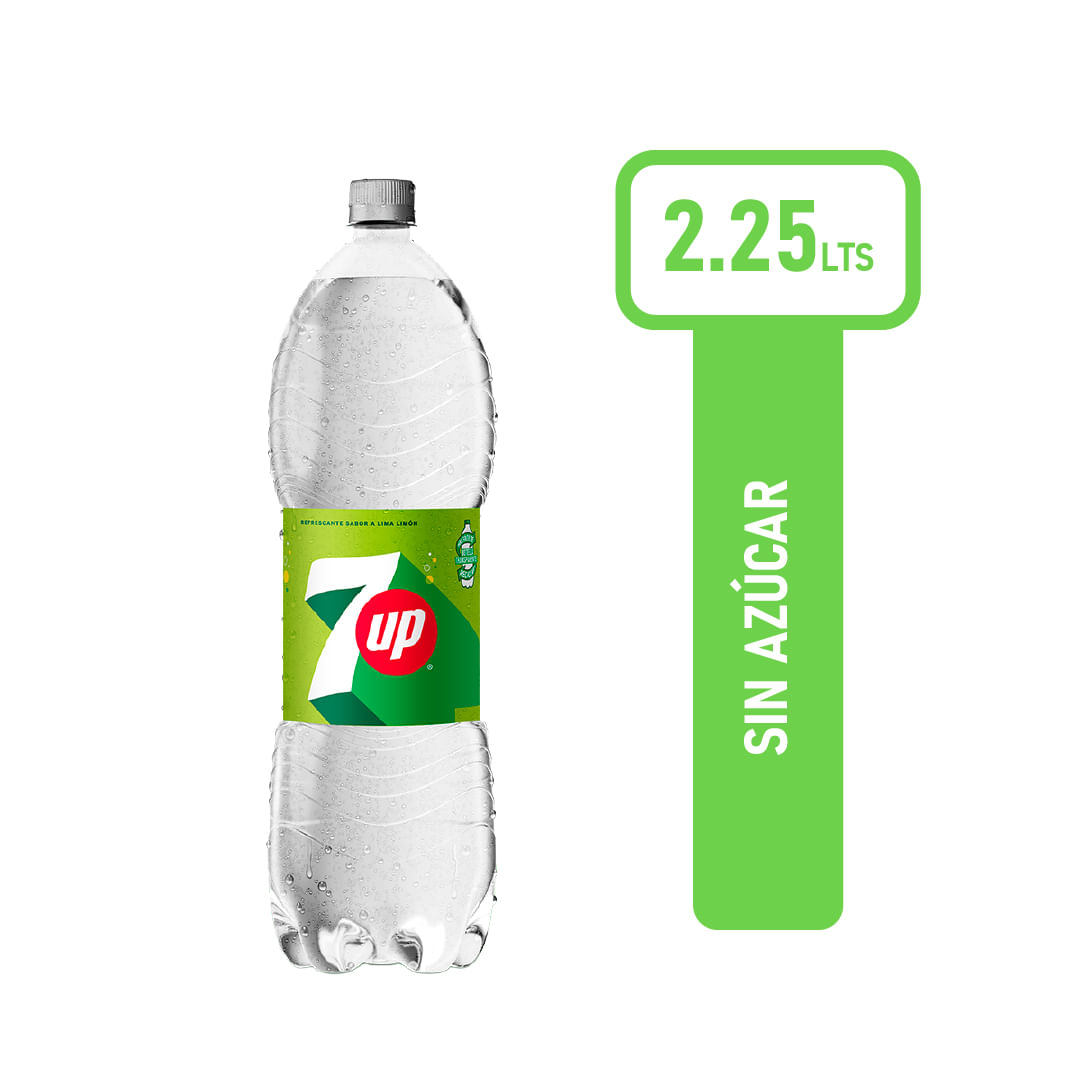 Gaseosa 7 Up Sin Azucar Botella 2,25 Lt.