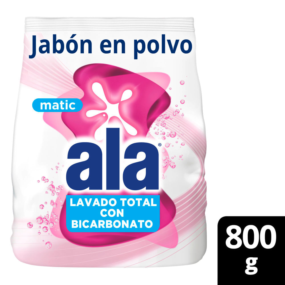 Jabon En Polvo Ala Matic Con Bicarbonato 800 Gr.