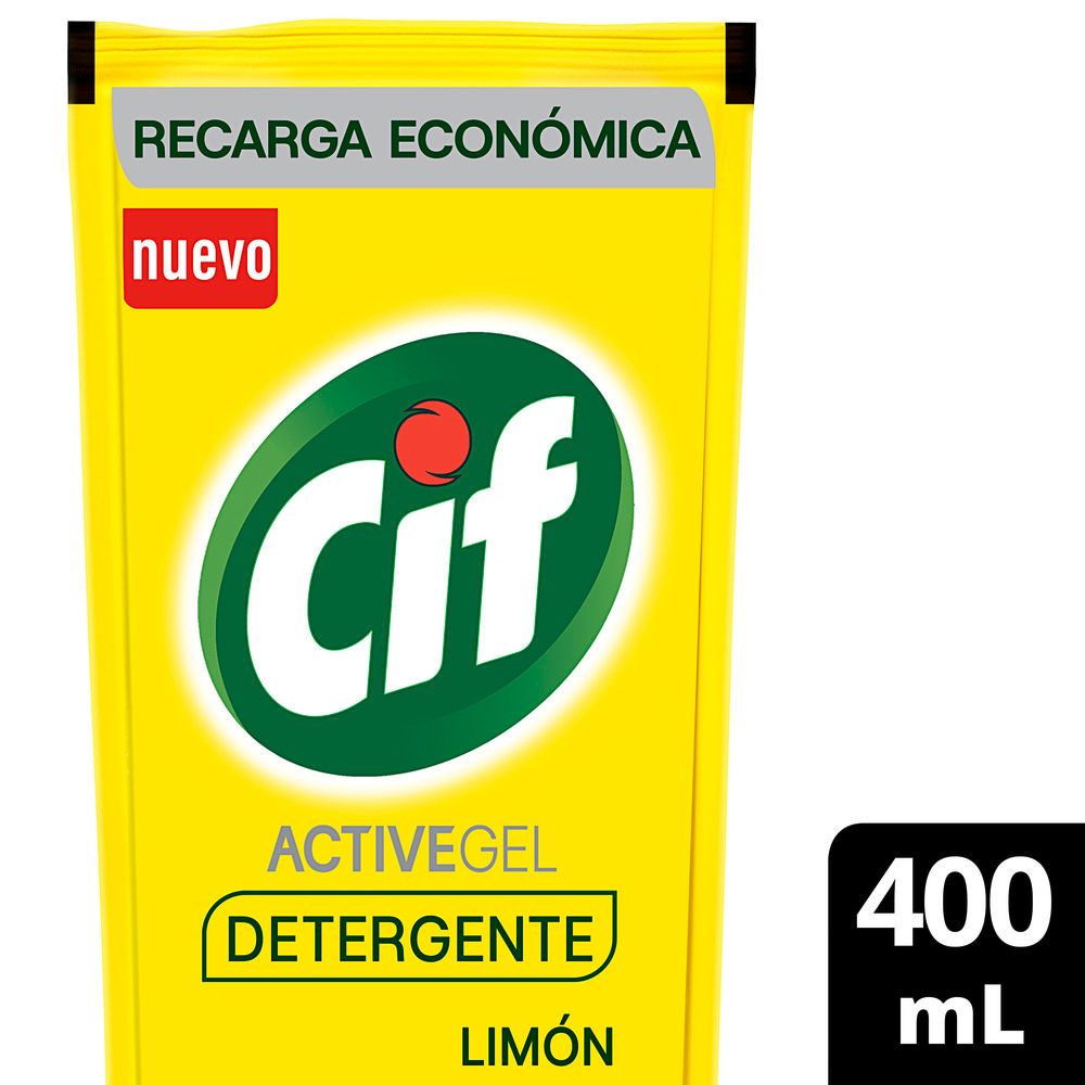 Detergente Concentrado Cif Active Gel Limon 400 Ml.
