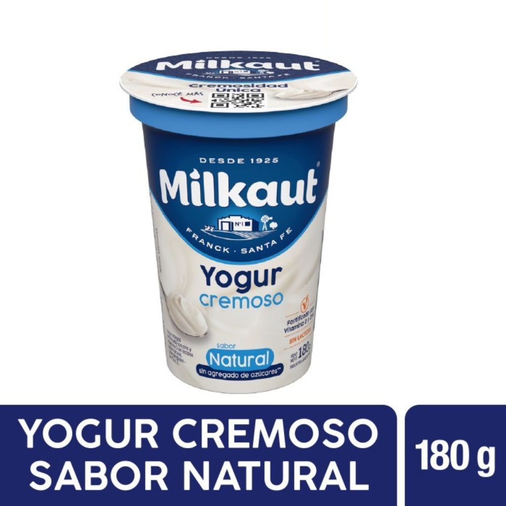 Yogur Natural Milkaut 180 Gr.