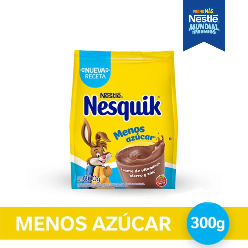 Nesquik Original Cacao En Polvo Menos AzÃºcar X 300 Gr.