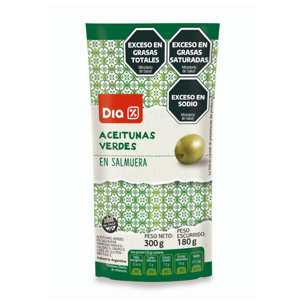 Aceituna Verde DIA doypack 180 Gr.