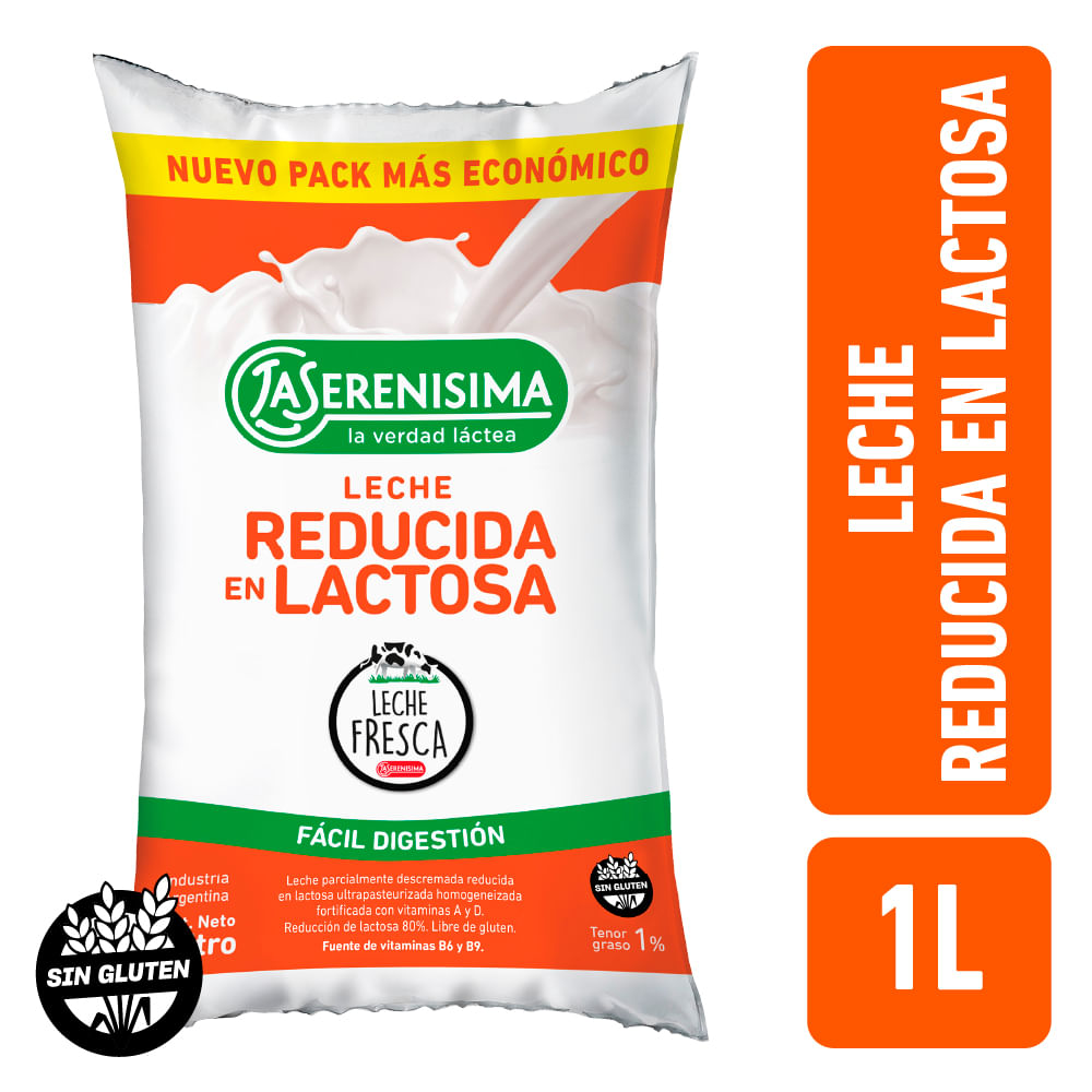 Leche fresca La Serenisima Reducida en Lactosa 1 Lt.