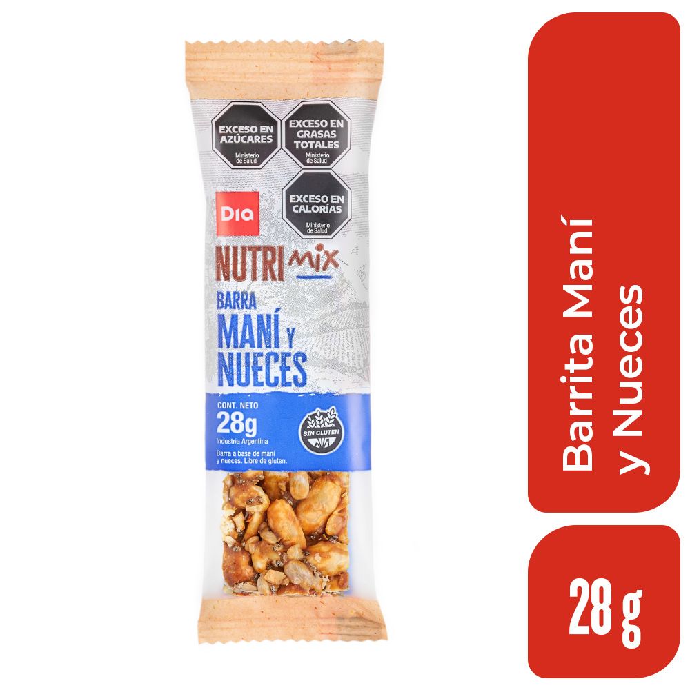 Barrita de Maní y Nueces Nutrimix Dia 28 Gr.