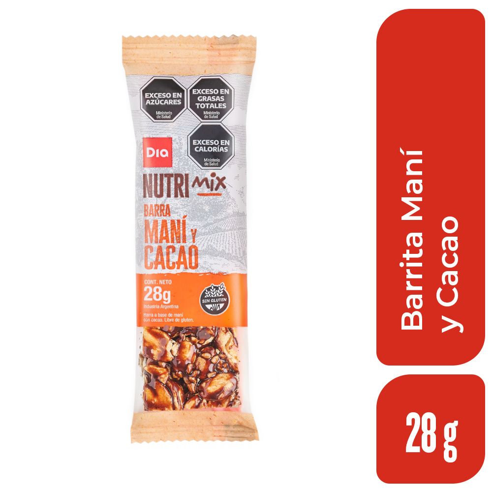 Barrita Maní y Cacao Nutrimix Dia 28 Gr.