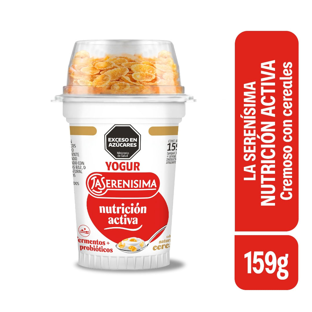 Yogur Entero Cremoso con cereales La SerenÃ­sima NutriciÃ³n Activa x 159 Gr.