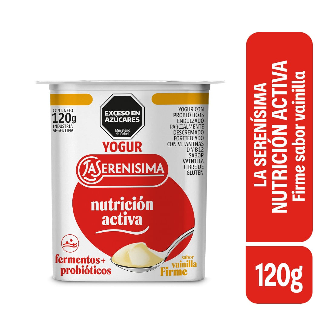 Yogur Firme FFS Entero Sabor Vainilla La SerenÃ­sima NutriciÃ³n Activa 120 Gr.