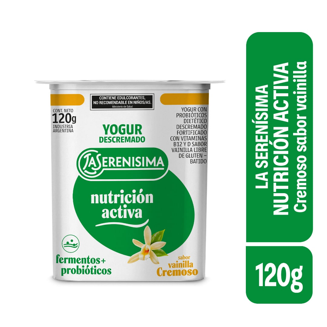 Yogur Cremoso FFS Sabor Vainilla Descremado La SerenÃ­sima NutriciÃ³n Activa 120 Gr.