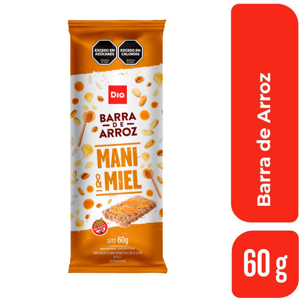 Barra de Arroz Maní y Miel DIA 60 Gr.