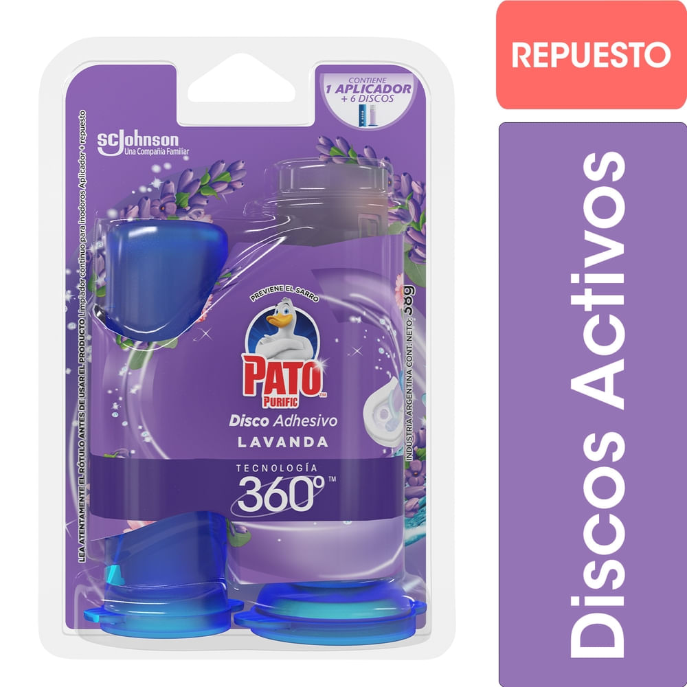 Limpiador Inodoro Discos Activos Pato Lavanda 36 Ml.