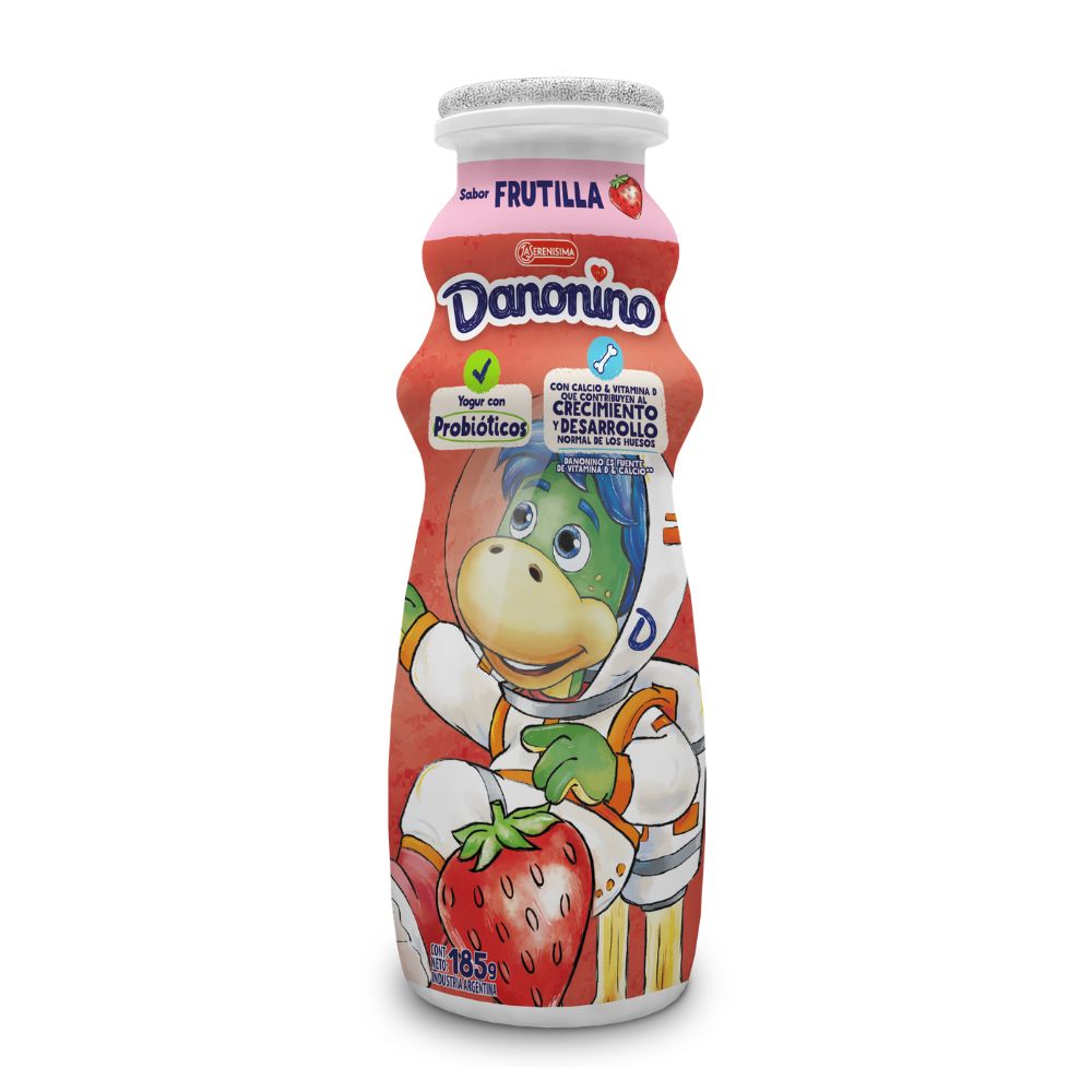 Yogur Danonino Bebible Sabor Frutilla 185 Gr.