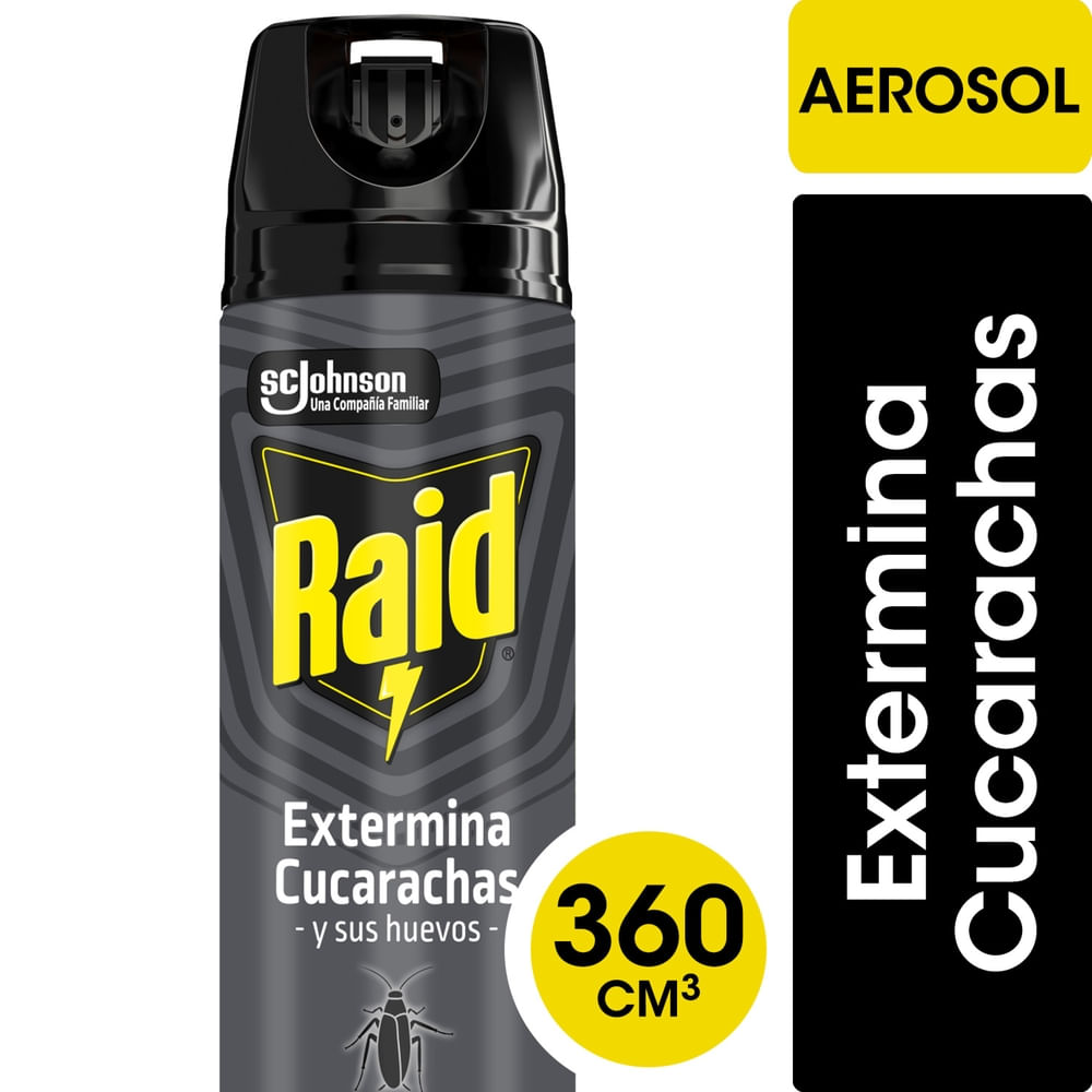 Insecticida Raid Exterminador Cucarachas En Aerosol 360 Cc.