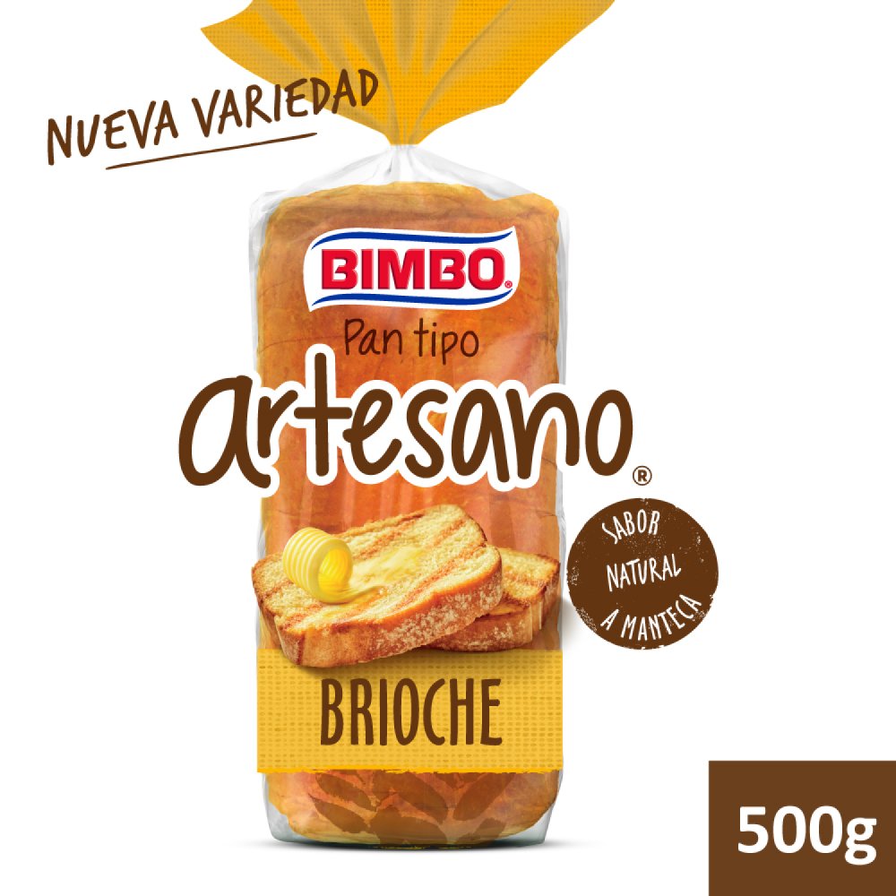 Pan Brioche Artesano Bimbo 500 Gr.