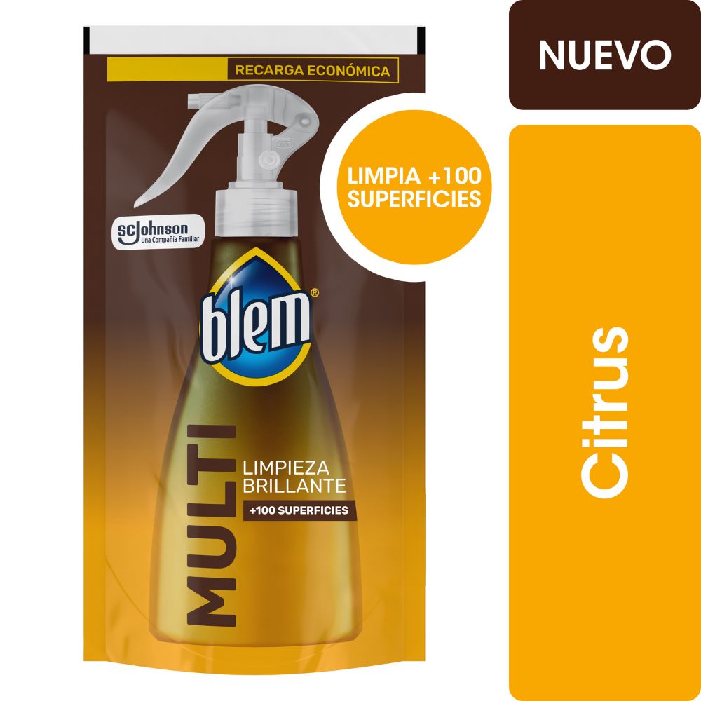 Limpiador Multisuperficies y ElectrÃ³nicos Blem Citrus Repuesto 400 Ml.