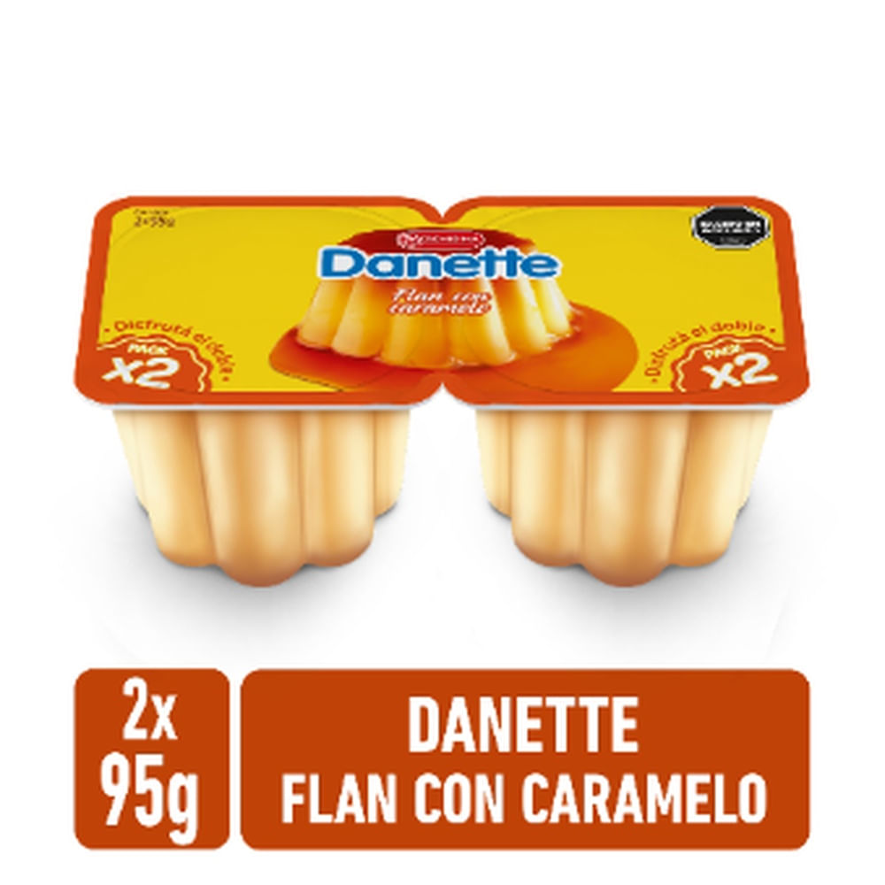 Danette Flan Con Caramelo Pack X2 95 Gr.