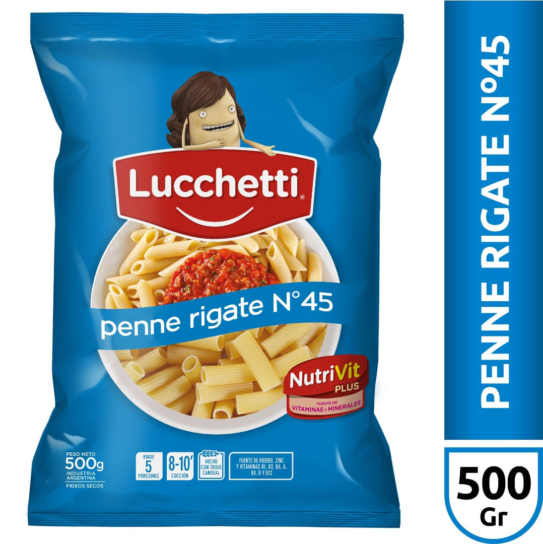 Fideos Penne Rigate N45 Luchetti 500 Gr.